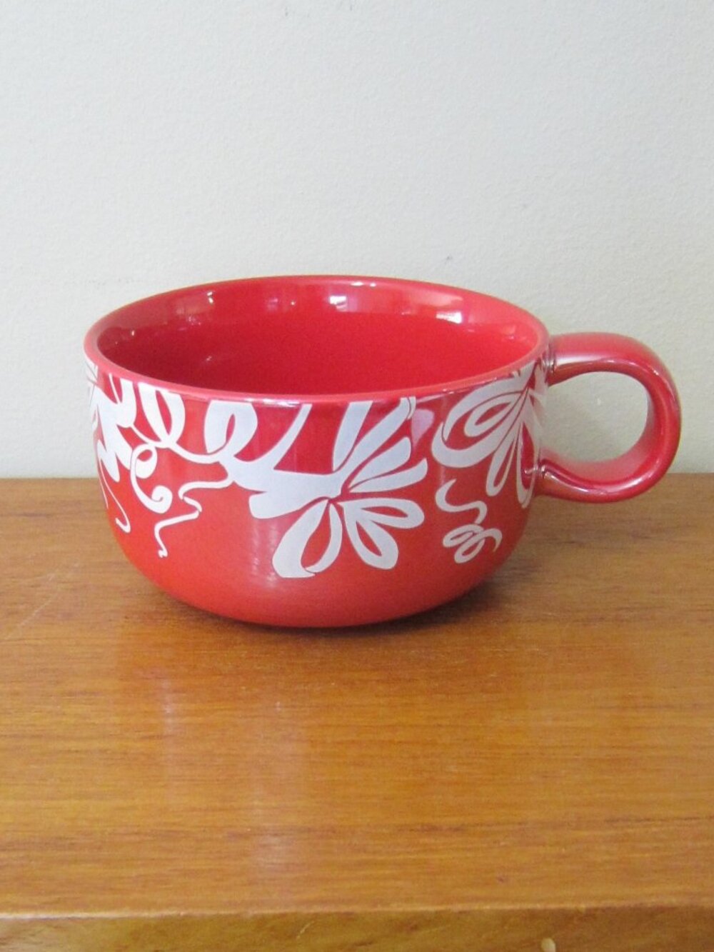 Starbucks Red Soup Cup Bowl, Holiday Ribbon 2023